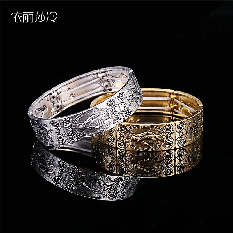 48 шт./браслет католический Женский Крест Дева Мария розовый браслет и