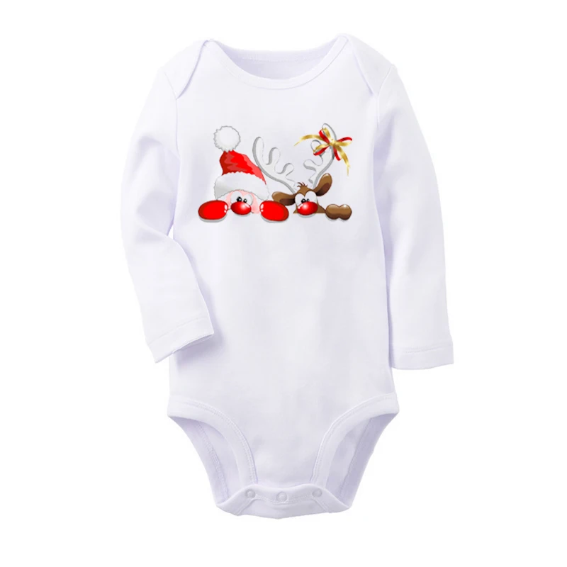 Baby480WC Merry Рождество подарок «Медведь» носки для девочек новорожденных обувь мальчиков наряды с длинным рукавом Комбинезон хлопковый принт - Цвет: Baby480WC