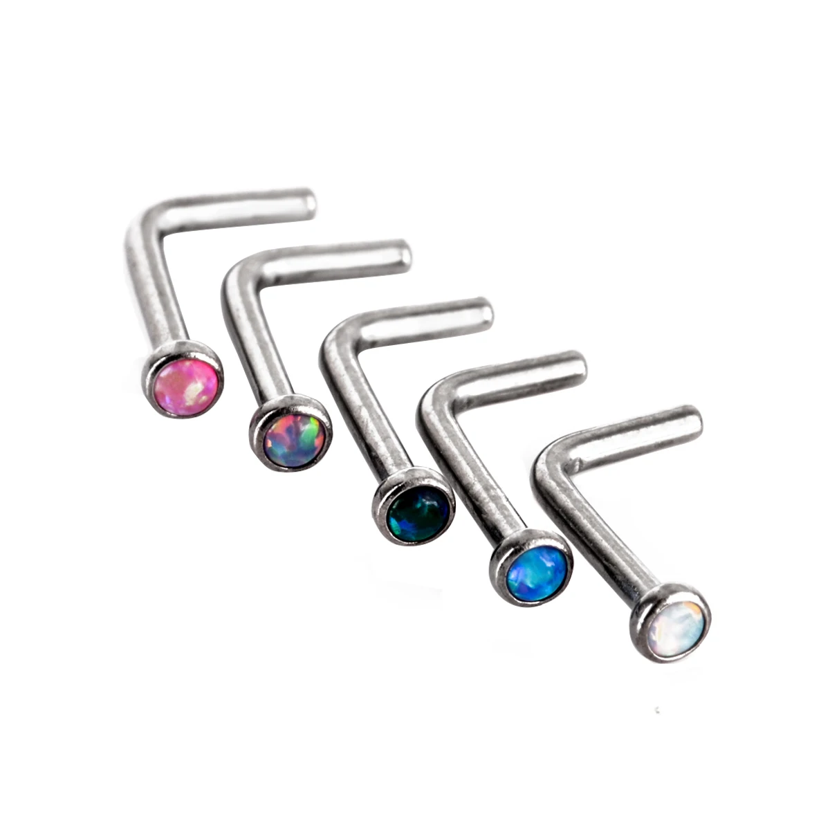 1 шт. Кристалл Опал l образное кольцо для носа в стиле панк губ женское