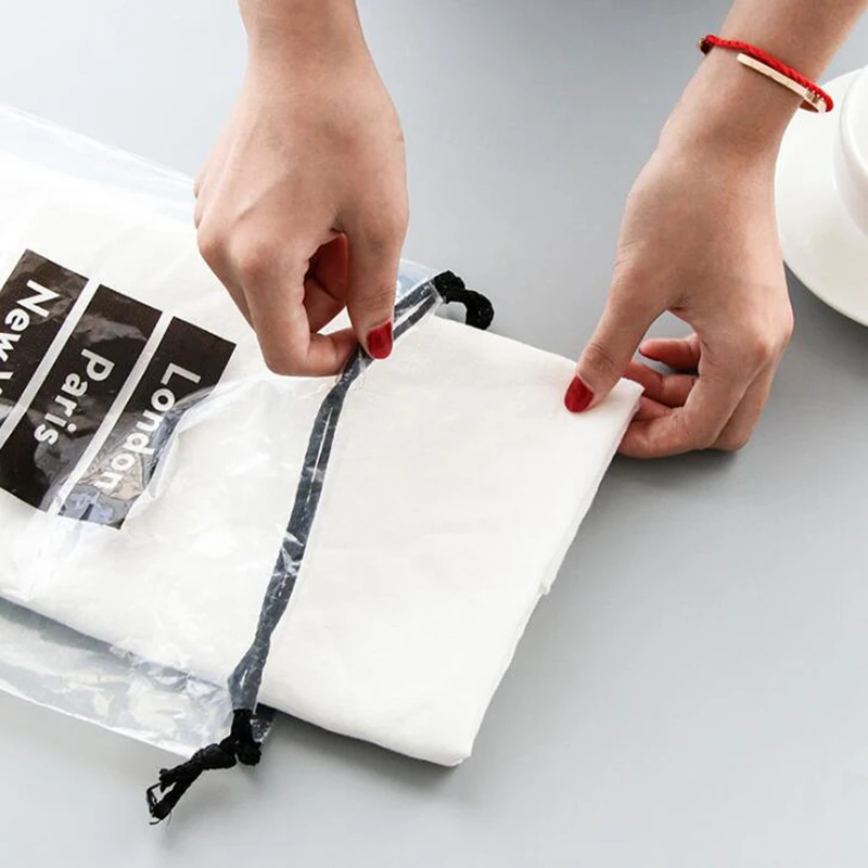 Прозрачная дорожная косметичка на шнурке для женщин чехол косметики органайзер