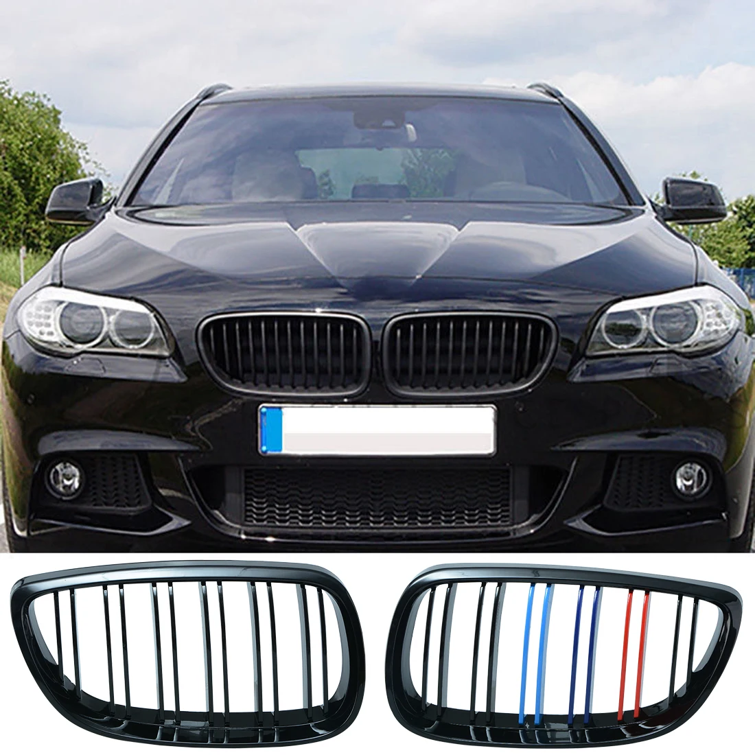 Решетка для BMW 3 серии E92 E93 06 09 2 двери глянцевая черная Автомобильная широкая