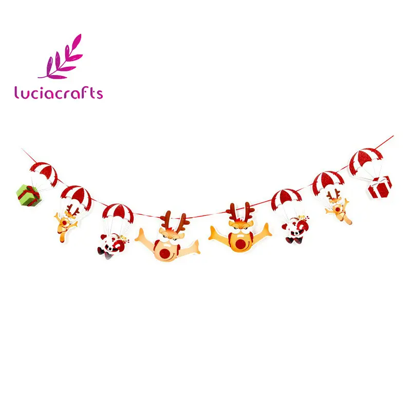 Распродажа Lucia Craft 1 компл./лот(8 шт.) 2,5 m отличный подарок на Рождество баннеры узор гирлянда на стену DIY украшения для рождественской вечеринки поставки H0350