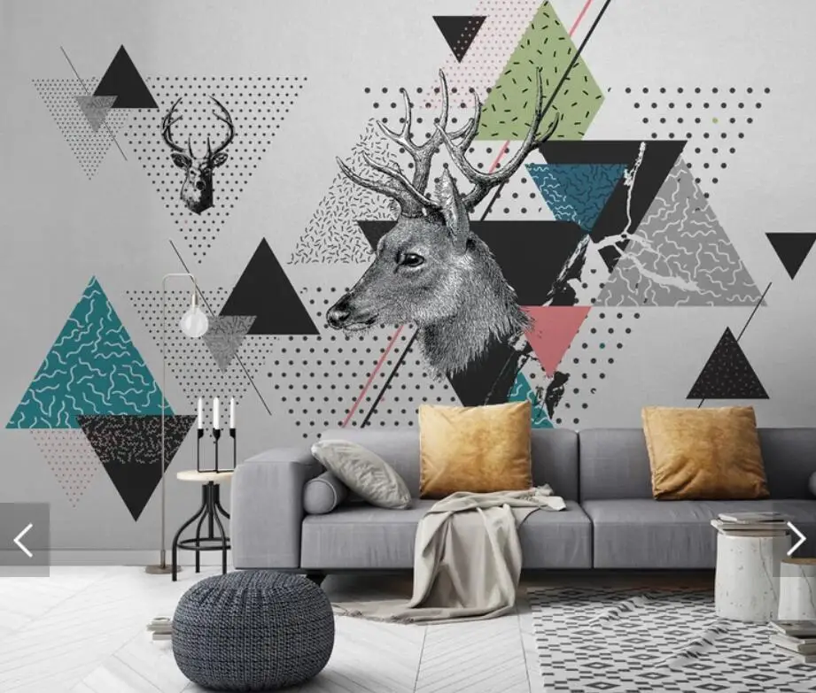 

3d Abstract Geometric Triangle ELK Wall Papers for Walls 3 D Mural Wallpaper for Bedroom TV Backdrop Wallpapers Contact Paper