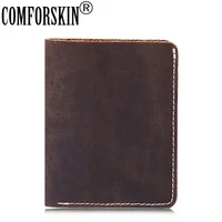 comforskin new arrivals handmade short casual vintage men wallet guaranteed cowhide crazy horse leather 2018 carteira masculina