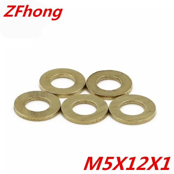 1000 шт M5 * 12*1 латунная плоская шайба прокладка|washer gasket|brass flat washerflat washer |