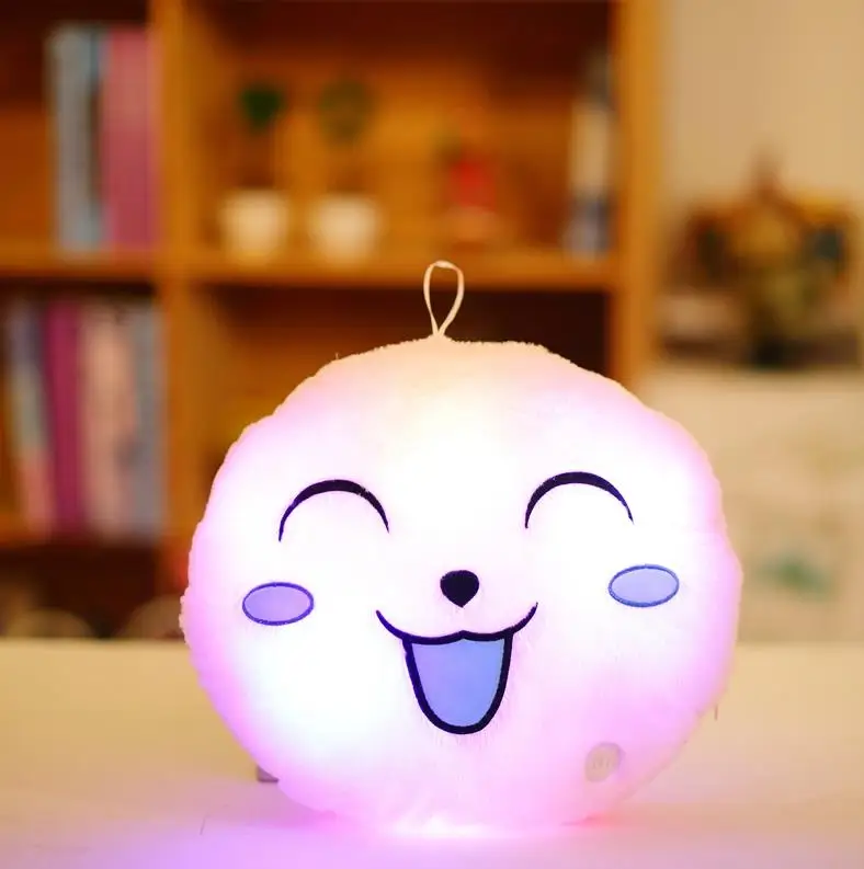 1 шт. 33 см kawaii светящаяся круглая плюшевая игрушка со смайликом, мягкая светящаяся светодиодный плюшевая подушка, милые игрушки для детей, рождественский подарок - Цвет: 5