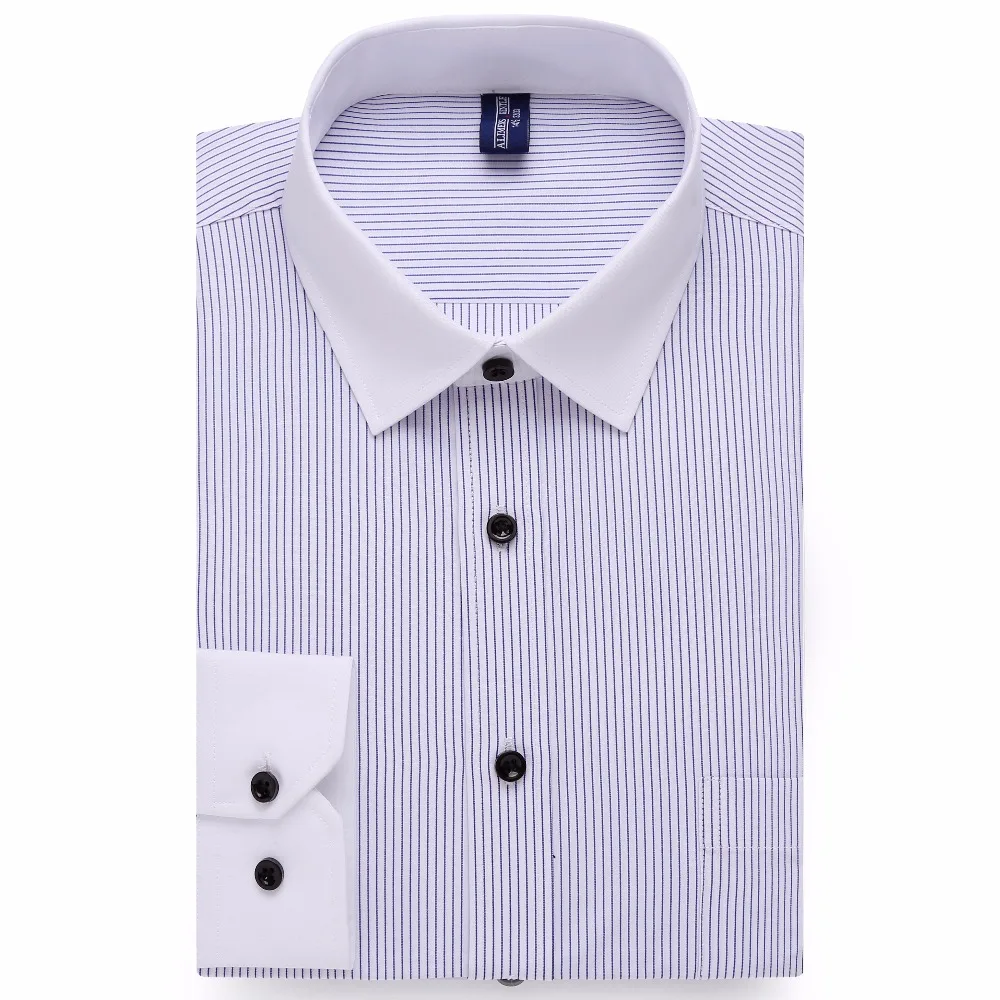Мужская Повседневная рубашка в полоску хлопковая деловая с длинным рукавом