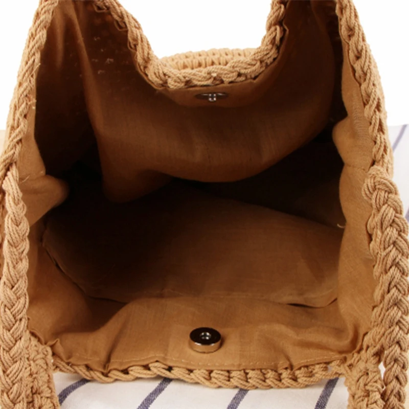 Women Sen Versatile Shoulder Shackle Woven Bag Bohemian Holiday Straw Bag(Beige) | Багаж и сумки