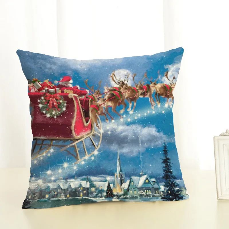 New Year Christmas Decorations For Home Christmas Ornaments Navidad Frozen Party Decorative Wholesale Cushion Cover