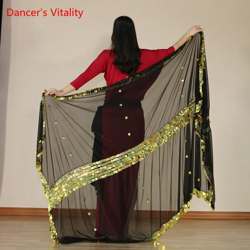 

New Belly Dance Heavy Gauze Towel Sequined Gauze Throwing Garn Dance Hand Yarn