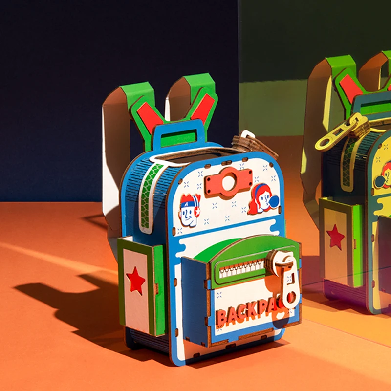 Robotime Новое поступление DIY студенческий рюкзак 3D деревянная игра-головоломка подарок и ручка держатель для детей друг Популярная игрушка TG12