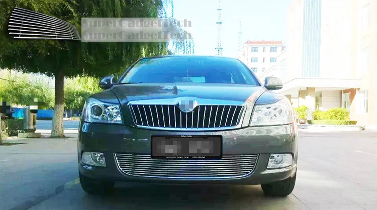 Сплав алюминия передний центр гоночный сетчатый бампер решетки Заготовка решетка крышка для Skoda Octavia 2010
