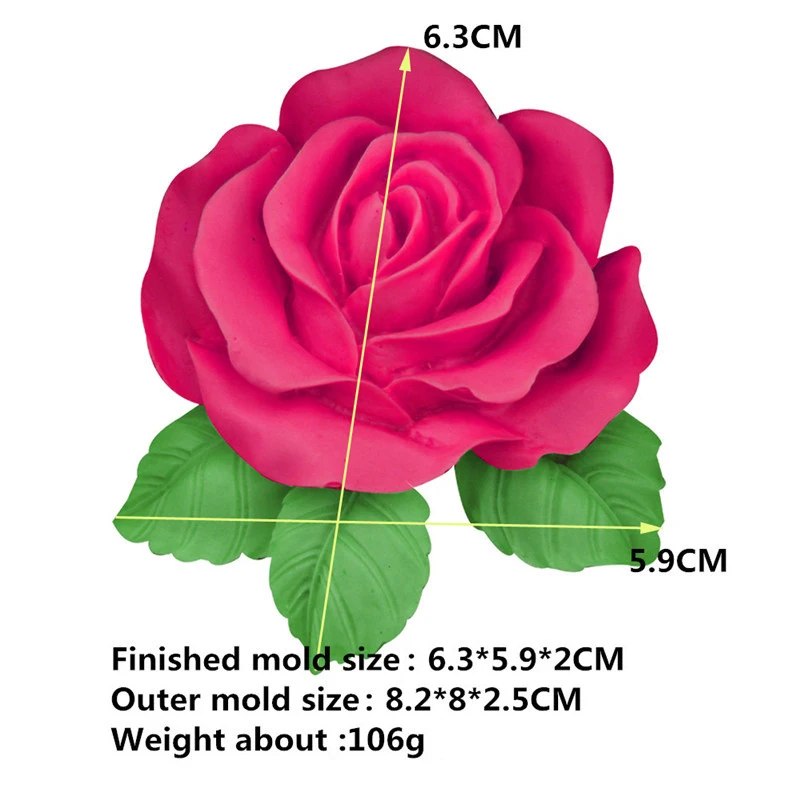 3d силиконовая форма для мыла в виде цветка большая розы помадки торта