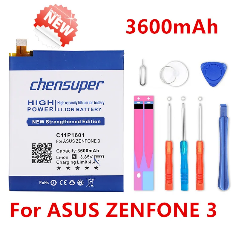 Chensuper 3600 мАч C11P1601 батарея для ASUS ZENFONE 3 батарея ZENFONE3 ZE520KL Z017DA Для ZenFone live ZB501KL A007 батареи