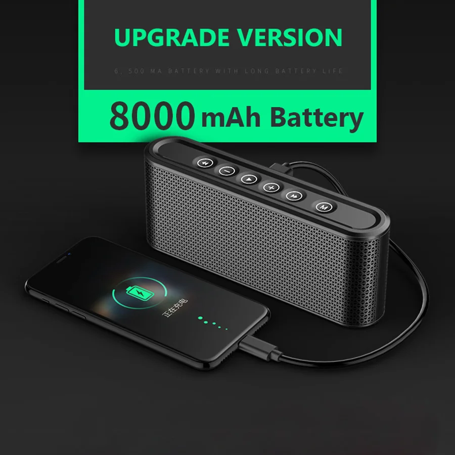 Бас Портативный Bluetooth Динамик музыке стерео Беспроводной Встроенный микрофон 20