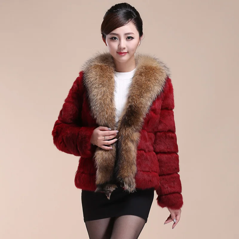 Женское пальто из кроличьего меха с длинным рукавом верхняя одежда воротником