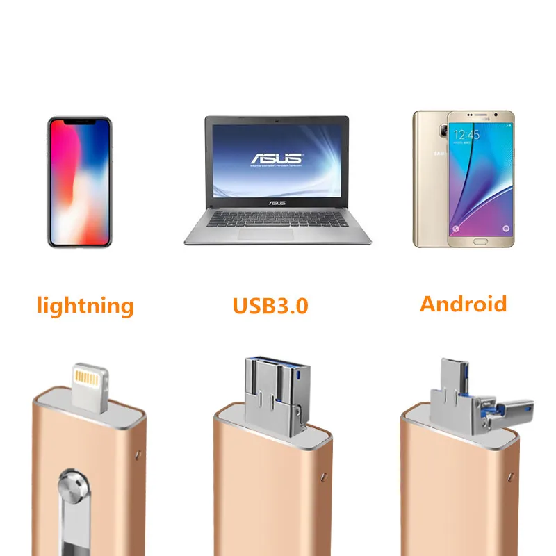 флешка usb флешки 3в1 64 гб 3 0 юсб флешкарта 8 ГБ 16 32 128 256 карта памяти гбдля Iphone Ipad