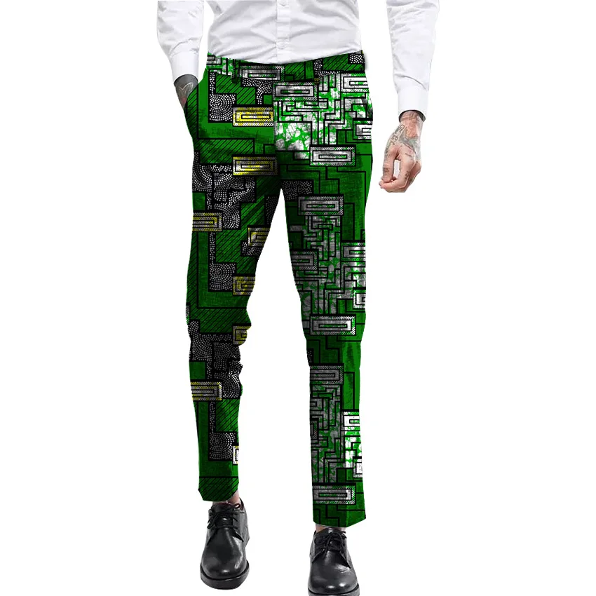 Африка Для мужчин принт Брюки для девочек Slim Fit человек в африканском стиле