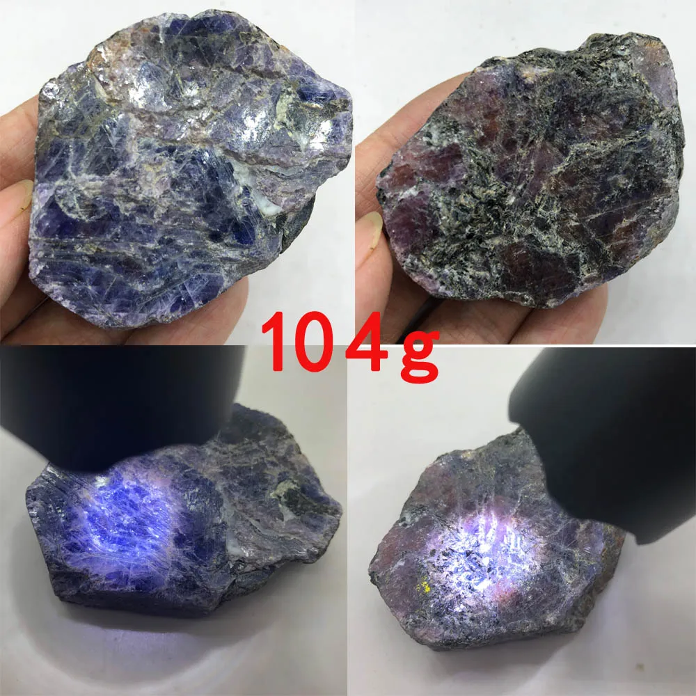 104g Натуральный сапфир, рубин, синий корунд, сырье, оригинальные камни, драгоценный камень, необработанный красный камень, минералы, образец для изготовления ювелирных изделий - Цвет: 104g