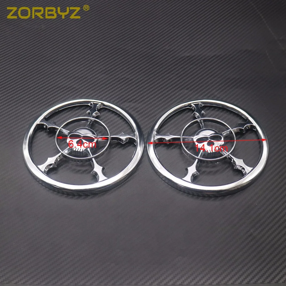 ZORBYZ хромированный динамик в форме черепа для мотоцикла накладка на гриль Harley Touring