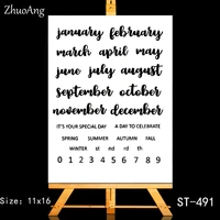 zhuoang calendar element season month clear stampsseals for diy scrapbookingcard makingalbum decorative silicone stamp crafts