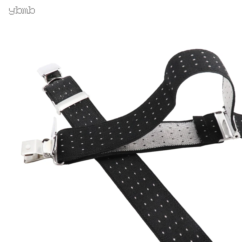 YBMB Модная рубашка BraHigh качество 25mm4Clips мужские подтяжки в горошек X-shape регулируемые прочные подтяжки эластичные ремни повязки