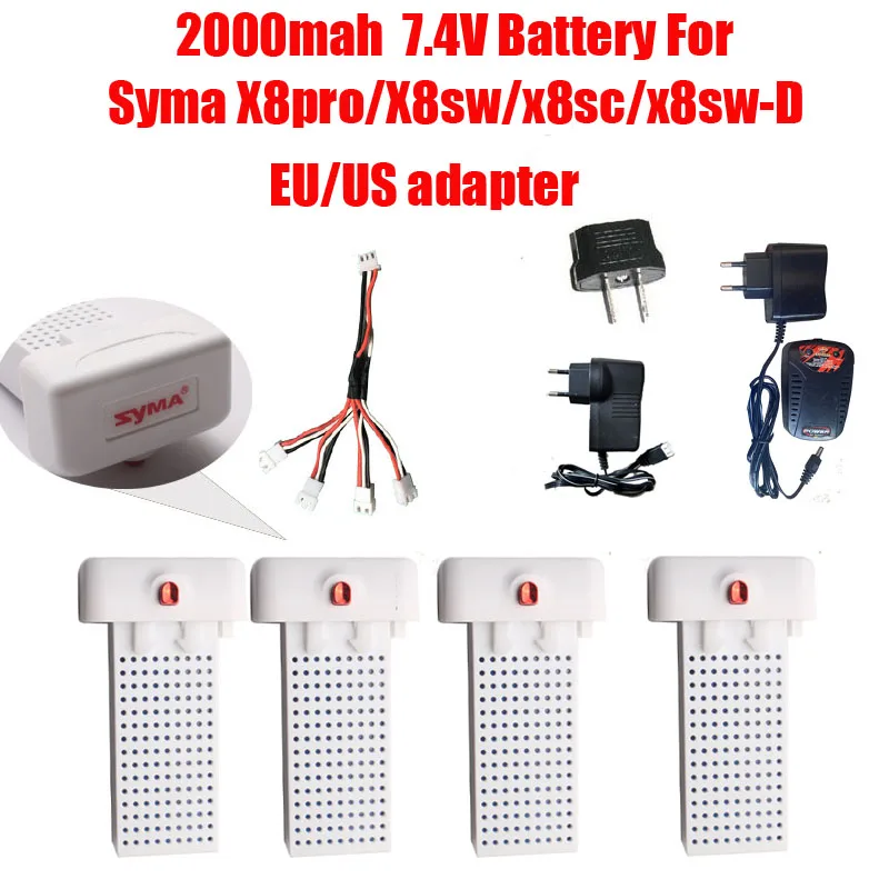 Аккумулятор Syma X8SW X8SC X8 Pro 7 4 В 2000 мА/ч|7.4v 2000mah|battery symasyma quadcopter parts |