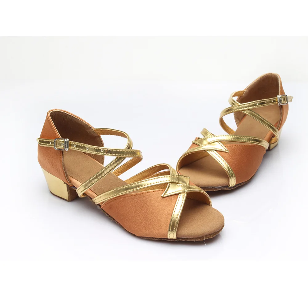 Туфли для латиноамериканских танцев девочек туфли бальных на низком каблуке 3 5