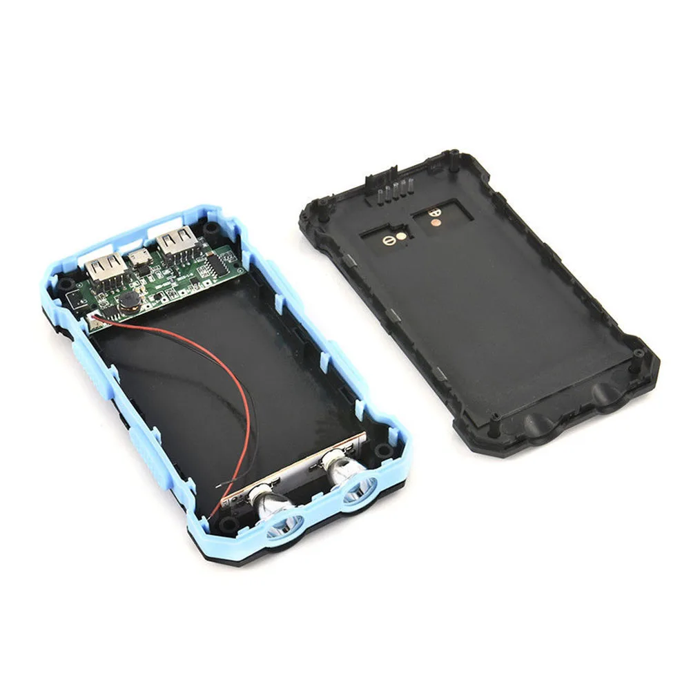 Двойной USB DIY солнечной энергии банк чехол Комплект батарей зарядное устройство Внешняя коробка фонарик