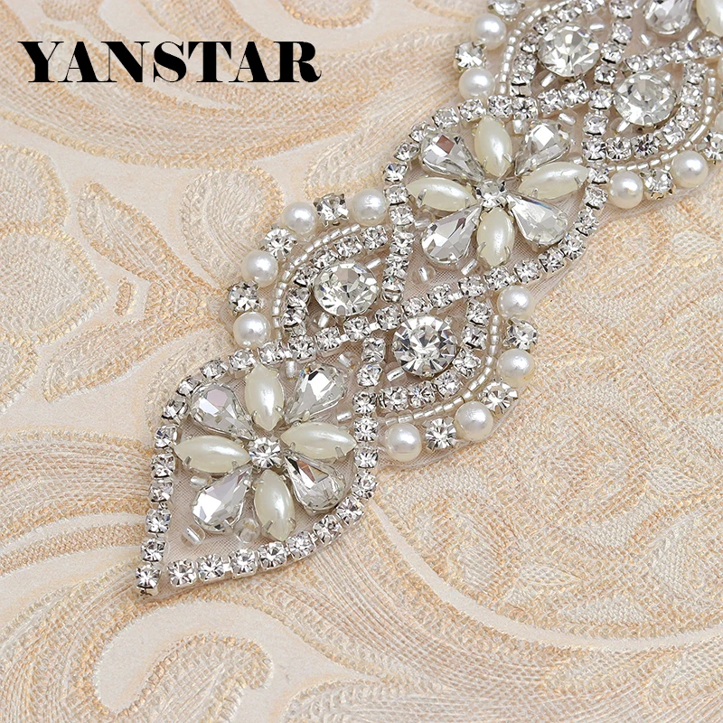 YANSTAR 4 5 см * 1 ярд стразы отделка для свадебного пояса розовое золото Кристалл