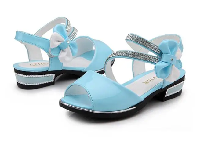 Туфли для девочек весна-осень 2017 белые однотонные туфли с бантом и кружевом