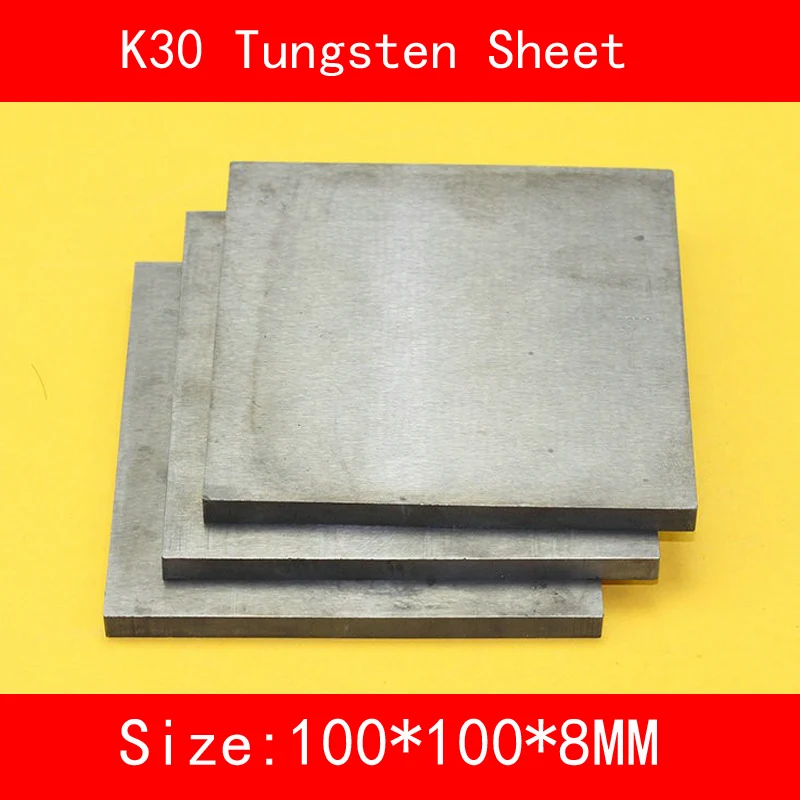 

8*100*100mm Tungsten Sheet Grade K30 YG8 44A K1 VC1 H10F HX G3 THR W Tungsten Plate ISO Certificate