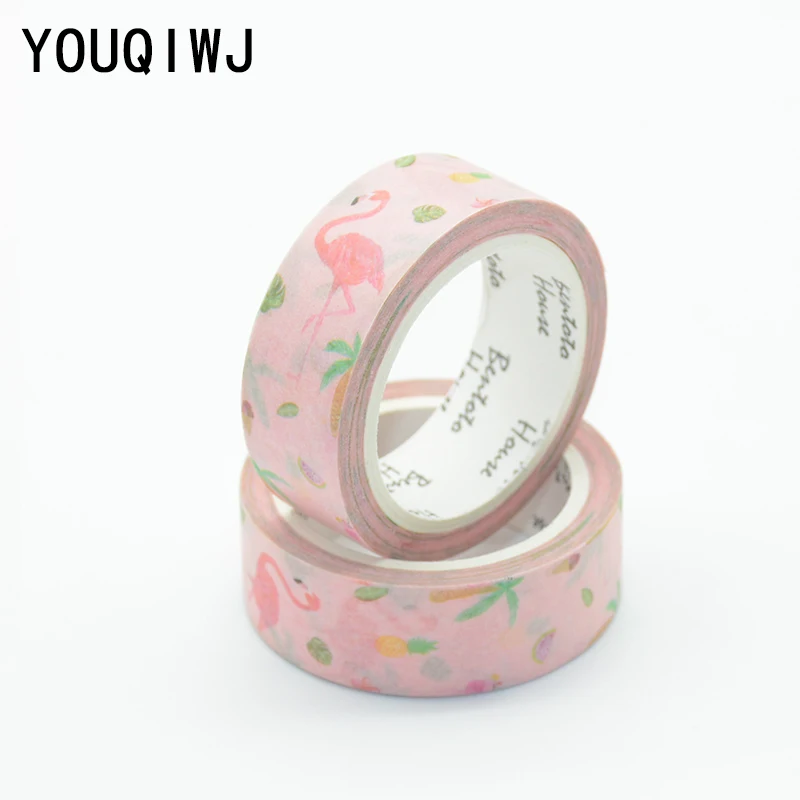 Скотч washi маскирующая лента с фламинго клейкая декоративная японские