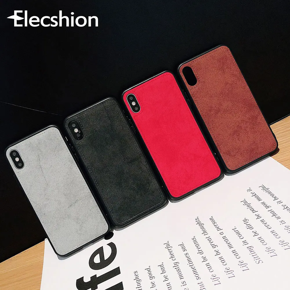 Magnetic Cloth Case For iPhone 7 8 plus XR XS Max Soft Silicone Ultra-thin Fabric Texture Cases X 6 6s Cover |