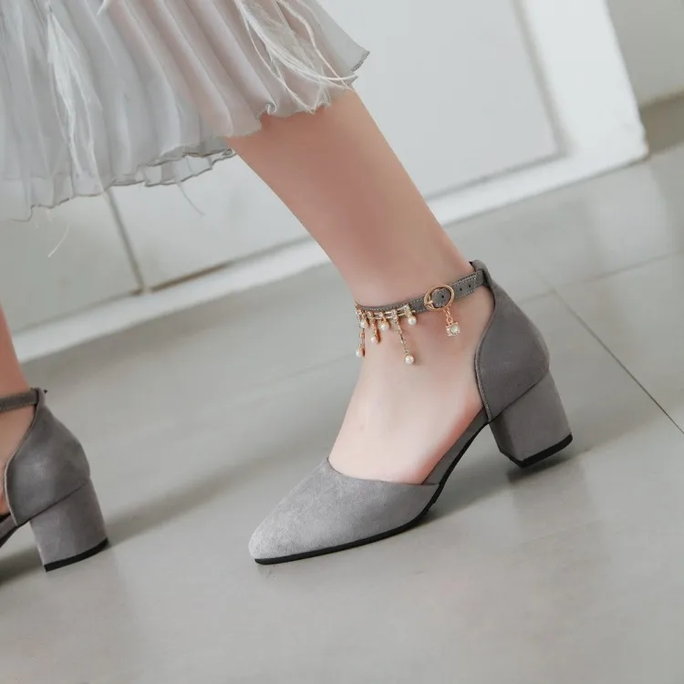 Сандалии женские на высоком каблуке босоножки с бахромой и пряжкой обувь больших