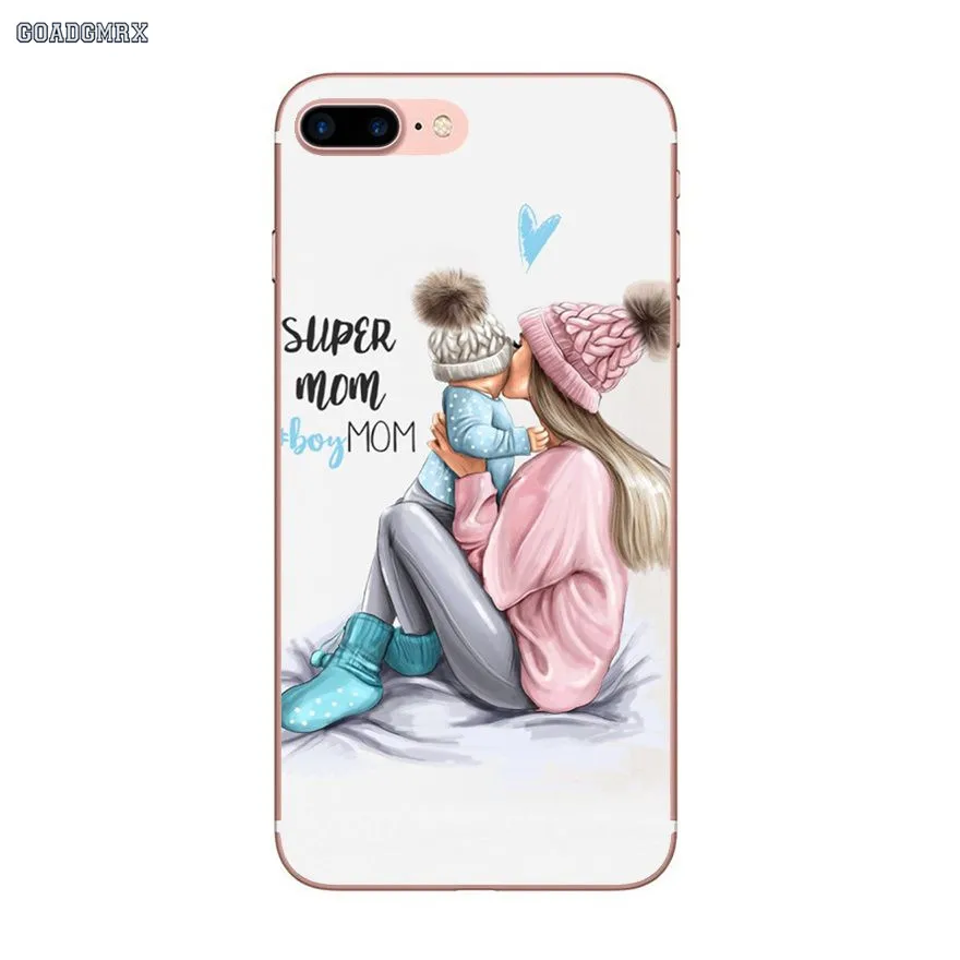 Мягкий чехол с коричневыми волосами для мамы и дочки королева Huawei GR3 2017 Mate 20 P30 Honor