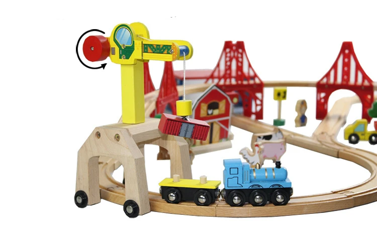 EDWONE-All Crane Track One Set Move Crane Tender деревянный поезд коллекционная игрушка железная дорога аксессуары для Thomas Brio