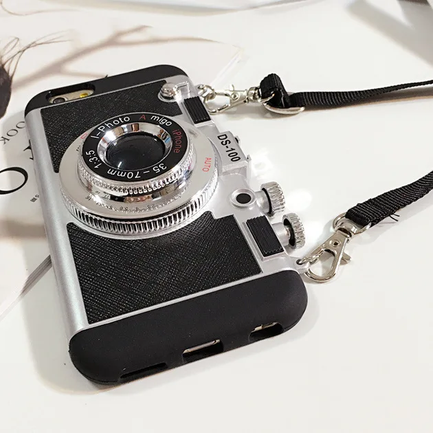 Fashion Camera 3D Tumblr Case with Strap For iPhone 7 7Plus 6 6s 6Plus Plus Back Cover Mobile 3d Phone iPhone8 8Plus |