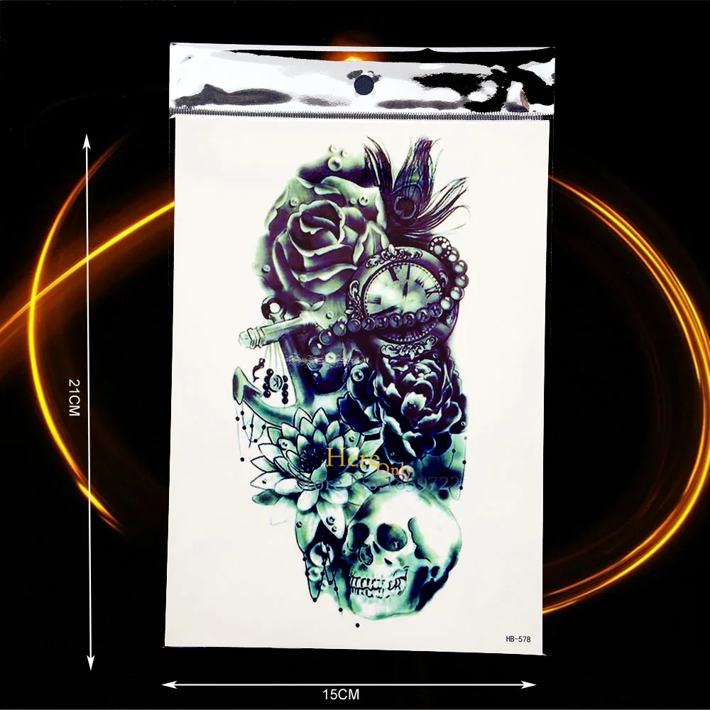 Водостойкая поддельная татуировка с павлиньими перьями для мужчин и женщин