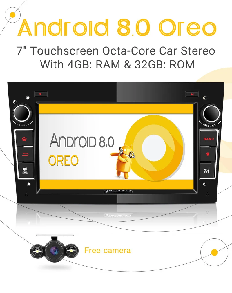 Pumpkin2 Din7''Android 8 0 автомобильный радиоприемник без dvd плеера GPS навигация 4 Гб ОЗУ