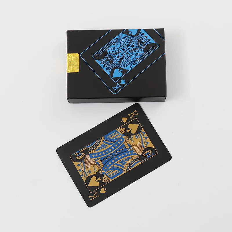 5.7X8.7CM blue gold Пластиковые игральные карты для фокусов, покерные карты Iskambil Destesi Karty Do Gry ПВХ водонепроницаемые карты для покера, карточная игра - Цвет: 5.7X8.7CM blue gold