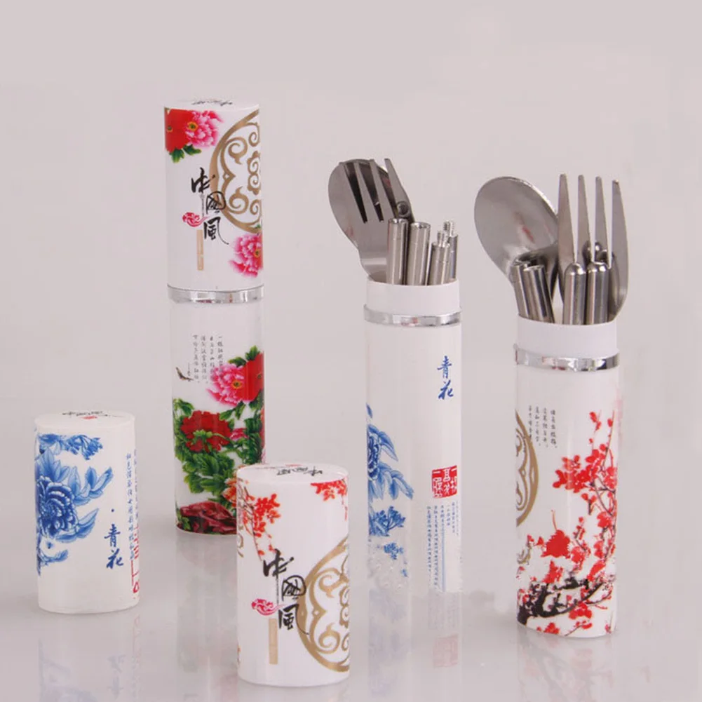 3 шт. набор палочек для еды портативная дорожная школьная вилка пикника посуда