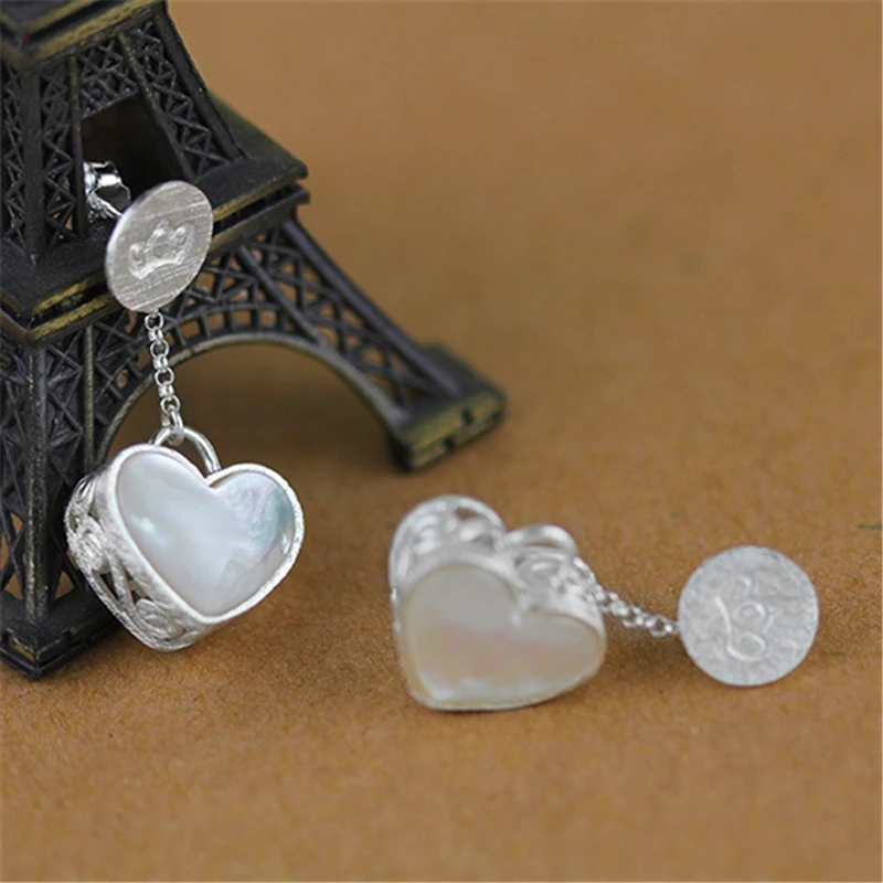 Lotus Fun реальные 925 Серебро Природный ручной Fine Jewelry любовь день знакомства серьги для женщин brincos