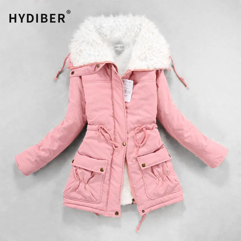 Новый 2016 пальто зимы женщин Тонкий плюс размер Outwear Medium Long Wadded куртка с капюшоном