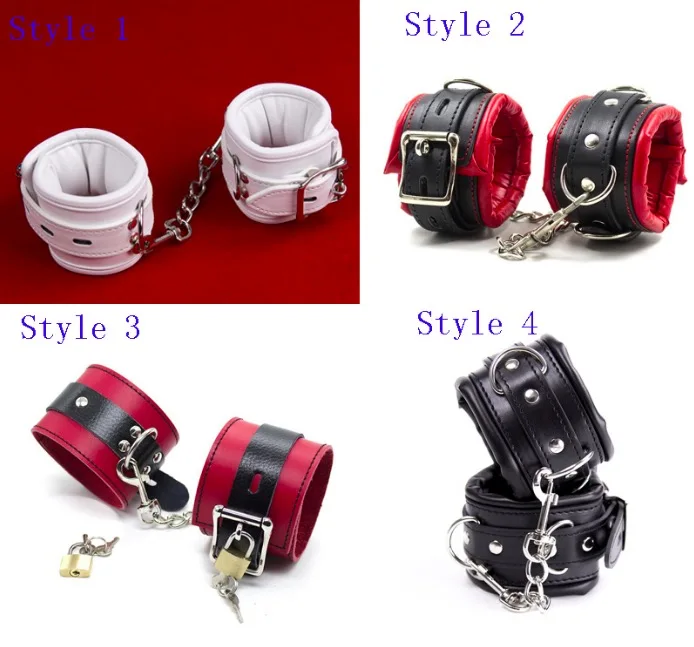 БДСМ 4 стиля на выбор PU кожаные наручники подставка для запястья бондаж секс игры