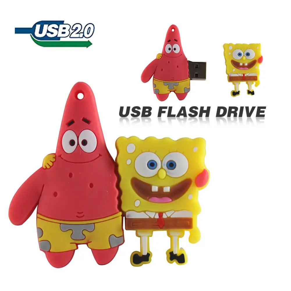 Флешка 4 ГБ 8 16 32 64 Гб USB флеш накопитель bonito Bob Esponja Patrick juntos U disco encantador creativo de dibujos an|USB флэш-накопители| |