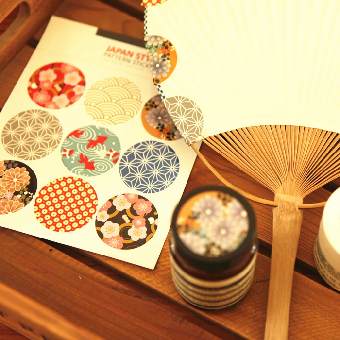 Наклейки из крафт бумаги в японском стиле 180 шт.|Украшения своими руками для