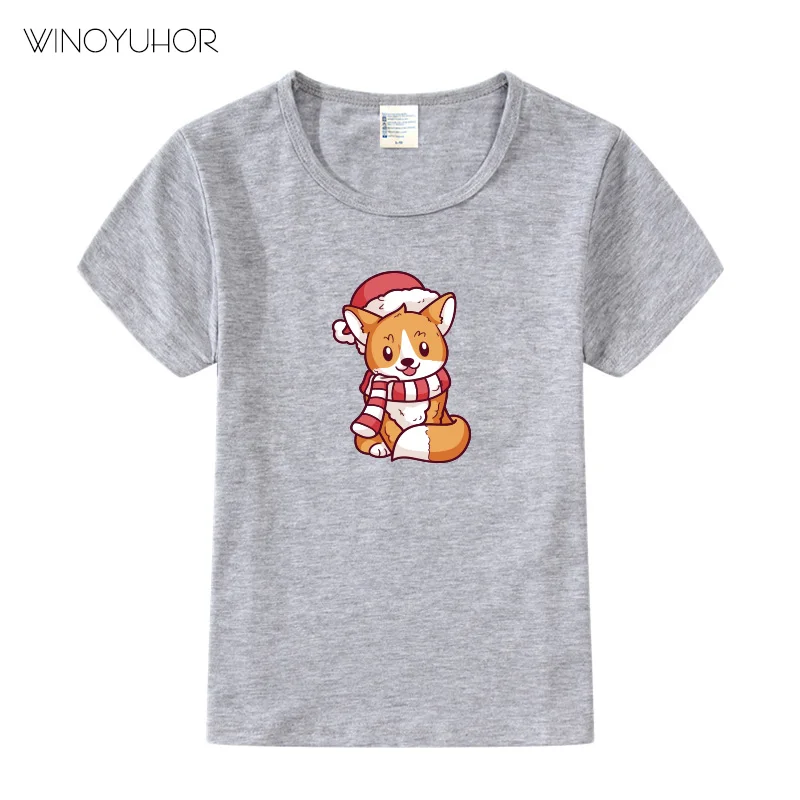 

Christmas Fox Animal Printed Tees Tops Boys Girls T Shirts Clothes Summer Short Sleeve Tshirt Children Clothing Kids Tshirt