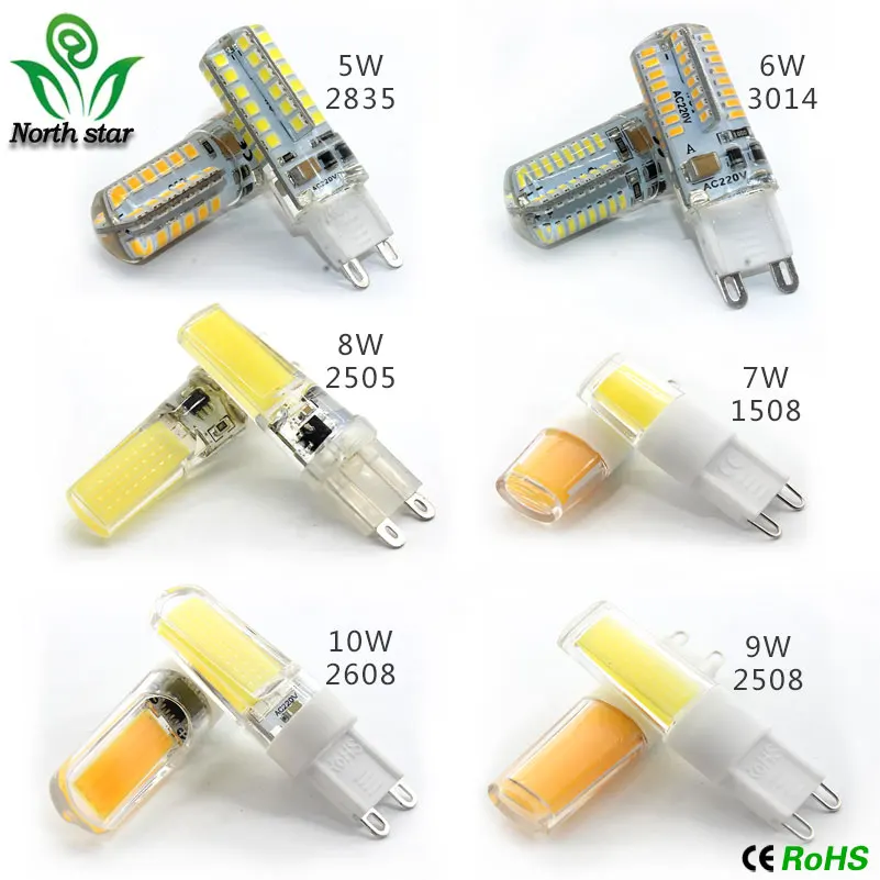 Светодиодная лампа G4 G9 с затемнением 220В 9 Вт COB SMD 3014 2835 для замены галогенного