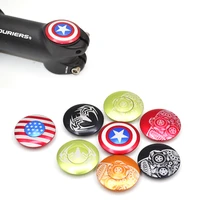 bicycle stem top cap headset cover with bolt apply to 28 6mm 1 18 front fork head tube captain america spider logo usa flag